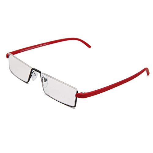 Reading Glasses with Ultralight TR90 Frame Reading Aid Half Glasses Made of Metal Frame with Half Frame Viewing Aid with Glasses Case for Men and Women (Red - Image 2