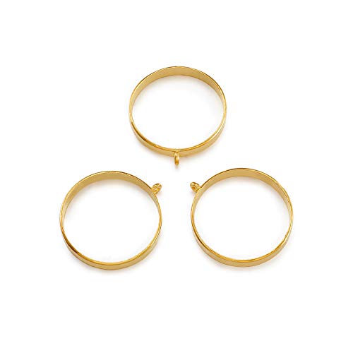 Cheriswelry 10pcs Open Back Bezel Pendants Golden Geometric Round Circle Hollow Frames Trays Molds for DIY Resin Jewellery Crafts Making - Image 2
