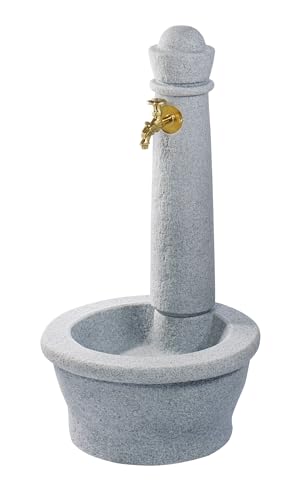 GARANTIA ROMA fontana in pietra lightgranite incl. rubinetto nostalgico