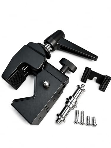 Heavy Duty Super Clamp Mount Kit with 5/8" Stud for DSLR Camera, Tripod, LED Light & Video Lighting, Supports Up to 33lb (15kg), Fits Round Tubes & Flat Surfaces