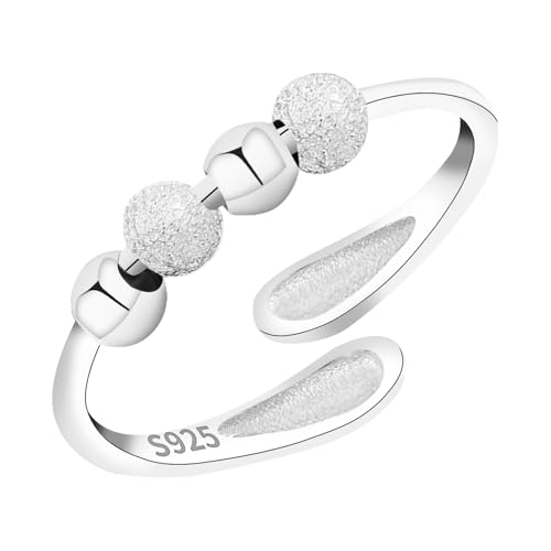 Bague tournante anti-stress en argent sterling : cadeau idéal maman fille