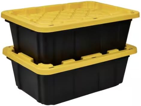 Black and Yellow Lid Storage Tote MS86202