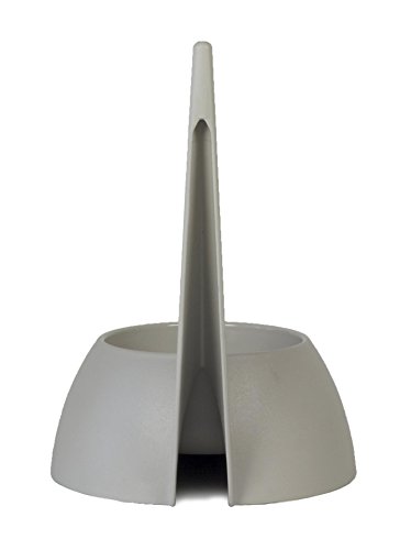 United Pets Tail Ciotola per Cani con Le Orecchie Lunghe, Ideale per Cocker, Segugio, Bracco, Basset Hound. Ciotola di Design per Cani, Made in Italy, Grigio Tortora, Taglia Unica