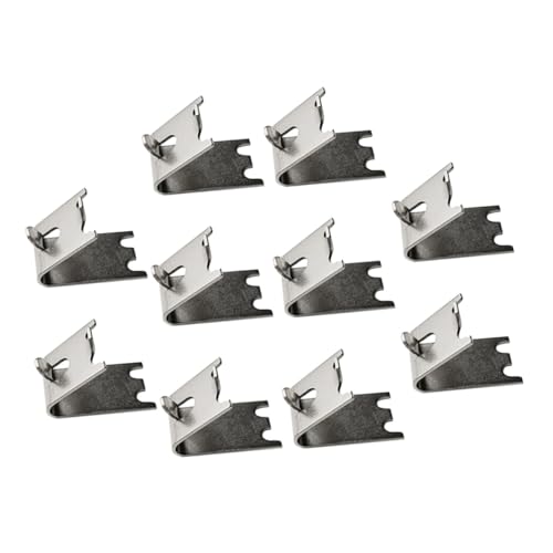 Garneck 10 piezas Soportes de Estante de Acero Inoxidable para Congelador y Frigorífico Clips Resistentes con Diseño de Milano Curvado Multiusos para Repisas y Vitrinas Refrigeradas