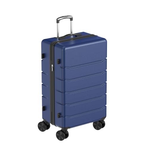 Image of NEWBULIG 21 Inch Carry On Luggage, Suitcase with Spinner Wheels | Expandable, ABS Hard Shell, Lightweight, Rolling, Smooth, TSA Lock, Business Trips, Short Vacations, Blue