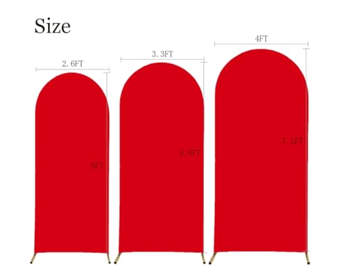 Funda para arco de fondo fotográfico 6 FT Roja miniatura 3