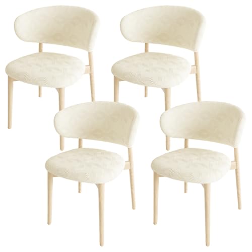 Daunkang Stretch Split Farmhouse Dining Room Chair Covers Jacquard Arc