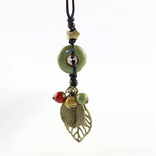 Pingyongchang H&Z Bohemian Colorful Ceramic Beads Lariat Necklace, Hippie Moon Stars Ceramic Tassel Beaded Jewelry Gifts for Women2