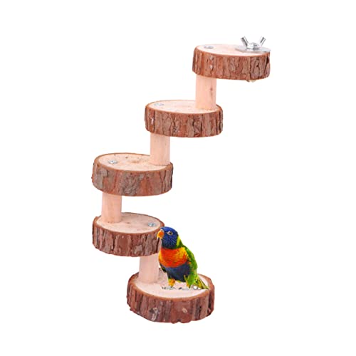 Sosoport Parrot Springboard Ladder Wood Material Hamster Ladder Accessory for Climbing St