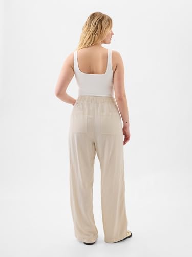 Image of Gap Womens Wide Leg Linen Pull on Pant