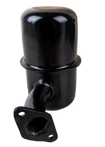 Silencieux adaptable Ama Lombardini : Silencieux de tracteur avec bride à deux trous, Entraxe 47 mm, Hauteur 150 mm, Made in Italy