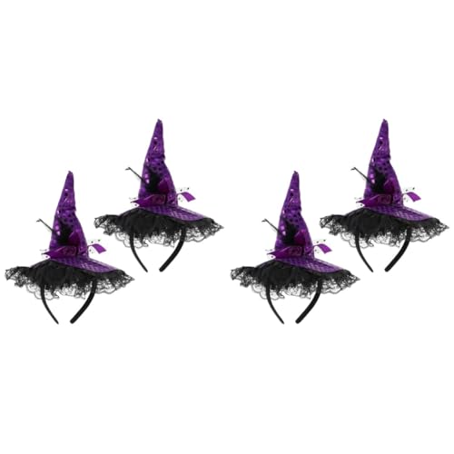 Bandeau avec chapeau de décoratif Halloween Healvian lot de 4 pièces serre-tête déguisement