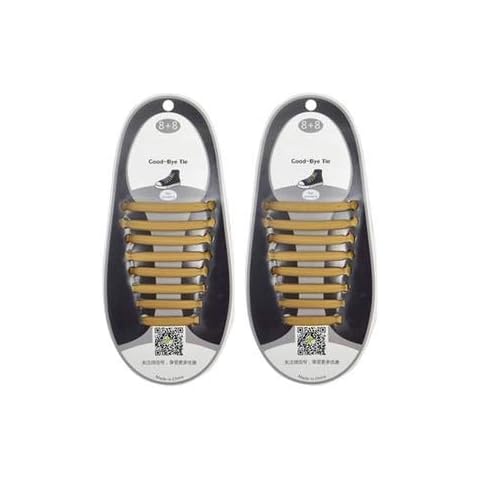 No Tie Shoelaces, Adjustable Tieless Elastic Laces for Running Shoes Golden Color Shoelaces - Silicone Waterproof No Tie Flat Shoelaces for Kids and Adults Cover