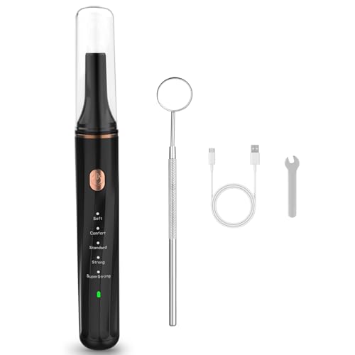 Plaque Remover for Teeth Cleaning, Tooth Cleaner with 5 Modes & LED Light for Hard Tartar Stain Removal, Dental Care Kits Tools