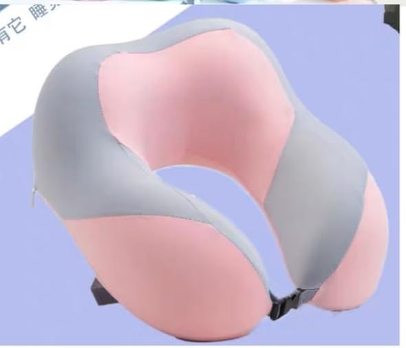 Swadhin Memory Foam Luxury Travel Neck Support Rest Pillow (Pink) 1