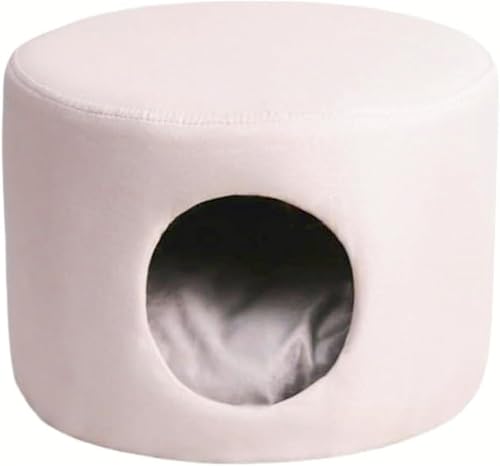 Yatome ペットハウス スツール ペット用スツール 小型犬 猫用椅子 キャットハウス コンパクト 綿と麻素材 無垢材フレーム 強力な耐荷重性 滑り止め 静音 オールシーズン対応 室内用 (足がない,A)