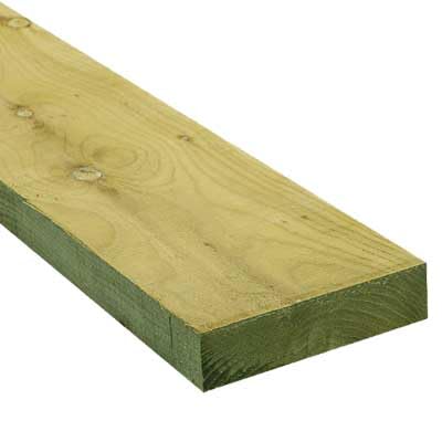 8x2 (200mm x 47mm) Regularised Treated Sawn Timber C24 3.6m/4.8m (4800mm (4.8m))