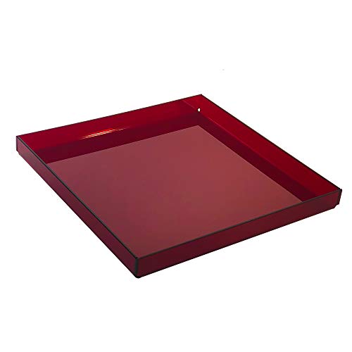 Red Transparent Acrylic Organizer Tray, 12 x12 Low-Profile Display &