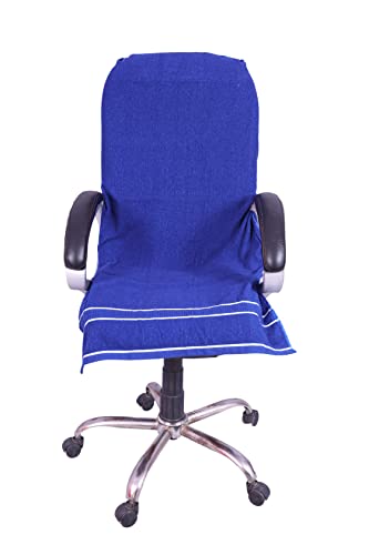 Image of ROMAN HOME 100% Superfine Cotton Solid Large Luxury Office Chair Towel with Tie Knot 450 GSM - (Pack of 1) Original Product AS PER Picture Shown (1, ch Blue)