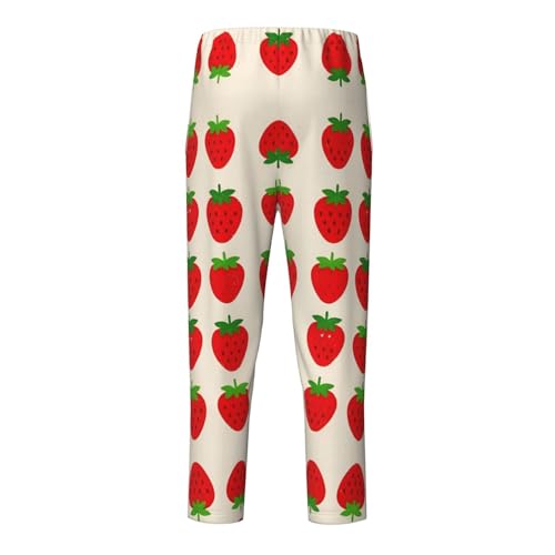 Pajama Pants Pajama Bottoms with Elastic Waistband Sleepwear Lounge Pants, Fruit Strawberries2