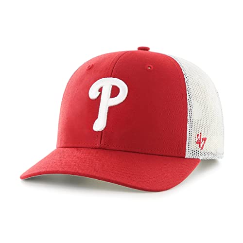 47 MLB Trucker Snapback Adjustable Hat Adult One Size Fits All - Philadelphia Phillies Philadelphia Phillies Red