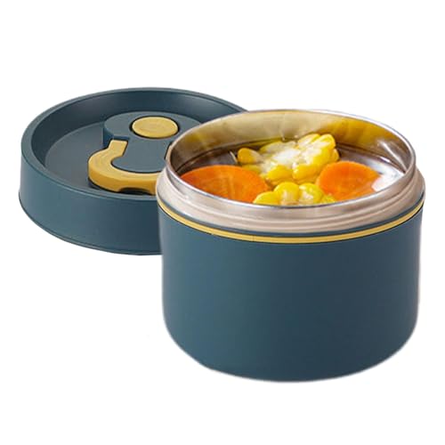 Jlobnyiun Lonchera térmica de 650 ml, contenedor de almuerzo aislado, contenedores de preparación de comidas, contenedor portátil de almacenamiento de alimentos para ensalada de frutas, carne