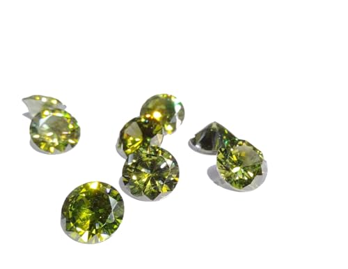 Oxyde de zirconium rond vert olive AAA éclat diamant pour haute joaillerie