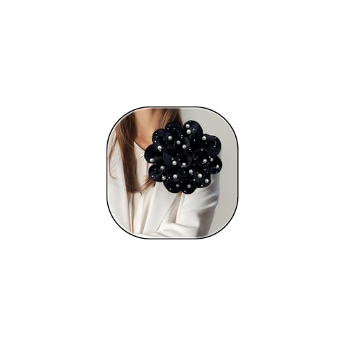 Broche de flores grandes para mujer, tela de satén delicada, broches de flores de rosas grandes, broches florales de perlas, pines de solapa para novia, boda, fiesta, baile, accesorios para ropa y