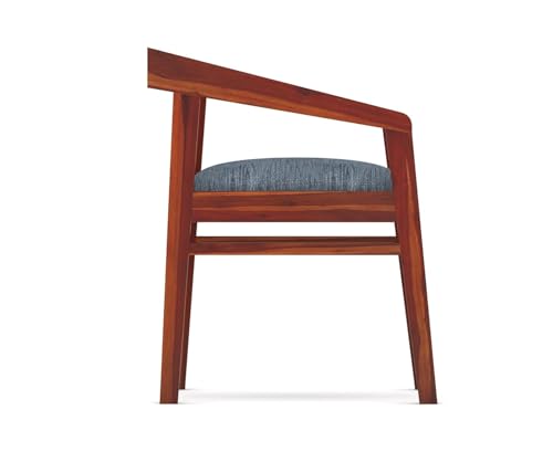 Image of SUNCOM Solid Sheesham Wood Arm Chair Set of 1 for Living Room| Wooden Dining Chair | Home Dining Room Furniture (Natural Finish, 1 Chairs)