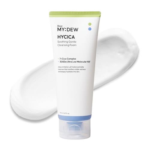 DearMYDEW HYCICA Soothing Gentle Cleansing Foam | Low pH 5.5 Cleanser for Sensitive Skin, Calming Hydrating Cica Face Wash & Barrier Care, Centella, Ultra-Low Molecular HA, Korean Skincare, 5.07 fl oz
