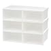 IRIS USA NSSB-W Front Entry Stacking Shoe Box, Wide, White, 6 Pack