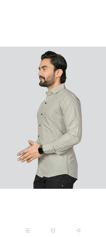 Image of Mens Solid Slim Fit Shirt | Formal Shirts | Men Office Wear | Formal Shirts for Men Office Wear Branded 102-Plain Shirt