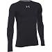 Under Armour Boys' HeatGear Armour Long Sleeve Fitted Shirt, Black/Steel, Youth X-Large