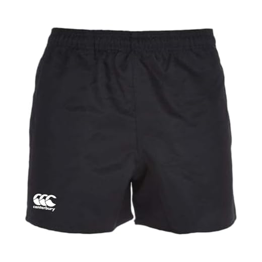 Canterbury Professional Rugby E523406989 Pantalones Cortos con Cintura Elástica, Uomo, Negro, L