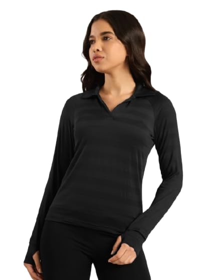 Women's Vogue Polo Full Sleeves T-Shirt | Regular Fit Collared Neck Polo Tee | Breathable & Lightweight Casual Wear Tee for Gym, Travel, Office-image-13