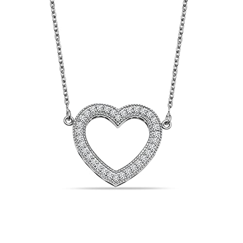 Image of LeCalla 925 Sterling Silver Heart Necklace for Women | 14K Gold & Rose-Gold Plated Love Heart Pendant Necklaces | Romantic, Inspirational Pendant Jewelry Gifts for Wife, Mom, Girlfriend