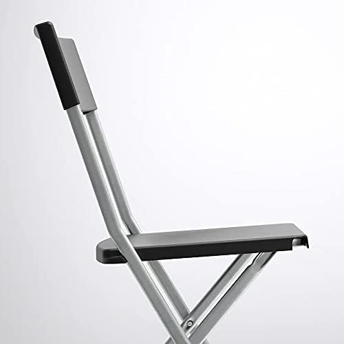 IKEA Steel Foldable/Durable Chair With Cut-Out Handle/Back Rest- Black By Stockland
