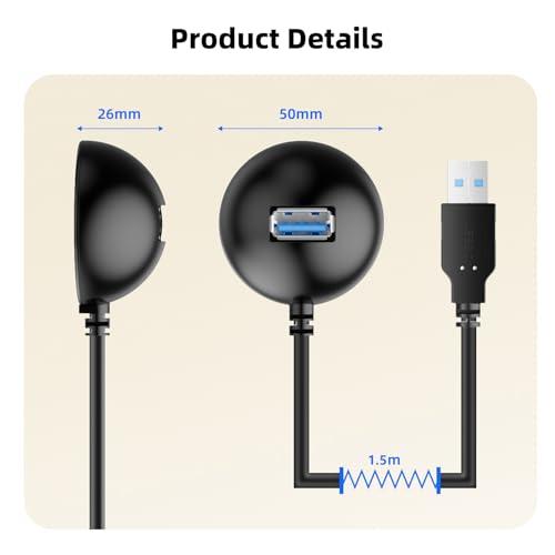 5FT USB 3.0 Extension Cable, 5Gbps Type-A Male to Female Extension Cord by LUKFOCAB - Used condition - Image 8