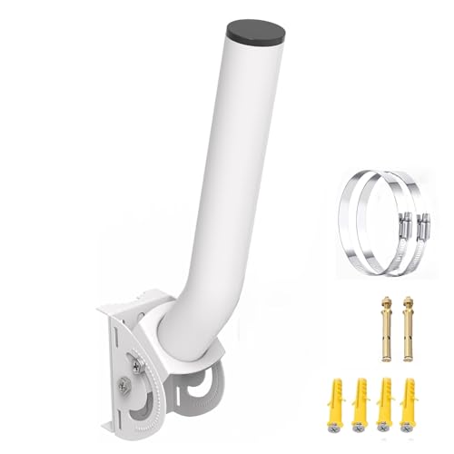 Image of Universal Wireless Bridge Mount | Pole & Wall-Mounted Antenna Mast for Outdoor Antennas, Starlink Extender, Weather Stations & WiFi Extenders | 1.36'' Diameter x 11'' Length (White-1Pack)
