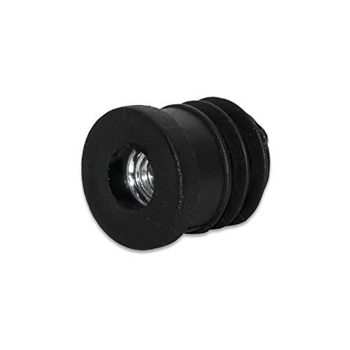 Image of Flyshop Black M6 Threaded Plastic Plugs Round Tube End Caps Tubing Plugs Inserts Furniture Glider 16 mm Diameter 4 Pcs