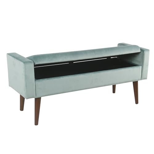 Image of HomePop Fulton 48 inch Storage Bench - Muted Mint