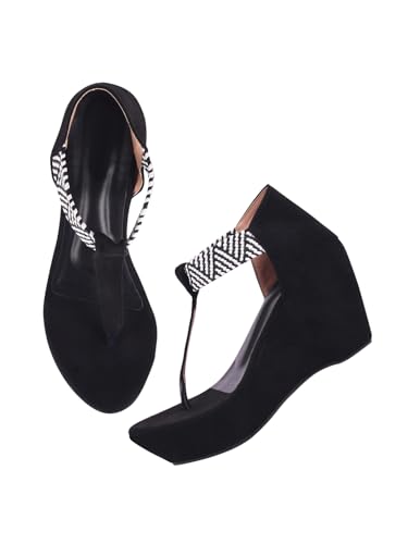 Image of SilverArrow womens Pacifico Fashion Sandals|Wedges Heel Sandals With Pull On Strap|Fusion Wear