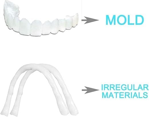 Snap-On Instant Perfect Smile Veneers Comfortable Flex Fit Dentures for Top & Bottom Teeth White Tooth Cosmetic Cover Comfort Fit Flex Dentures for White Neat Smile (pack of 1) 4