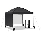 Top 38 Best Pop Up Tents Review of 2021 23 10x10 Pop Up Canopy Tent with 2 Sidewalls, Easy Up Canopy Outdoor Party Sun Shade Tent Portable Gazebo for Beach Camping Events with Carry Bag and 4 Sand Bags