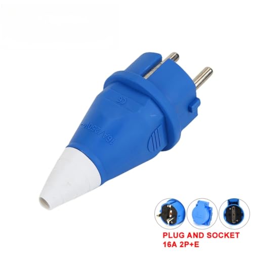 Enchufe industrial 16A con socket 220-240V e impermeable IP44 para talleres 3