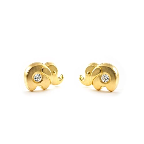 Pendientes bebé elefante en oro para evitar alergias y pérdidas