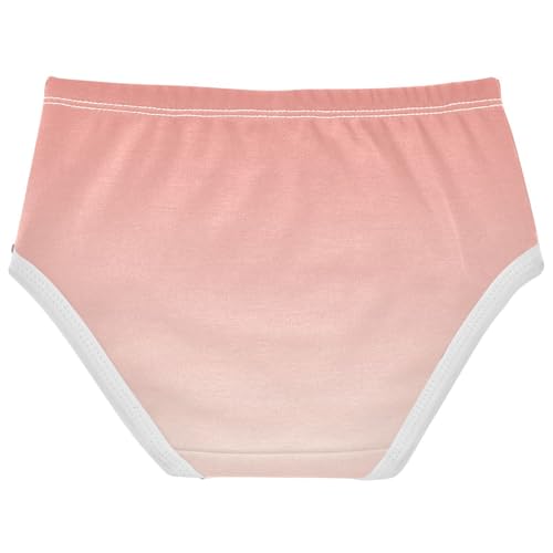 Joisal Coral Pink Linen Gradient Panties Little Girl Girls Underwear Toddlers Cotton Pattern Underpants Briefs 2t2