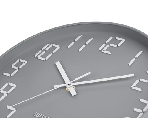 Image of SKYTONE Wall Clock 12 inch Silent Quartz Decorative Wall Clock Non-Ticking Classic Clock Round Easy to Read for Living Room, Bathroom, Kitchen, Office, School