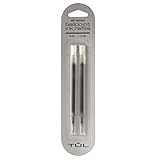 TUL Ballpoint Pen Refills, Medium Point, 1.0 mm, Black Ink, Pack of 2 Refills