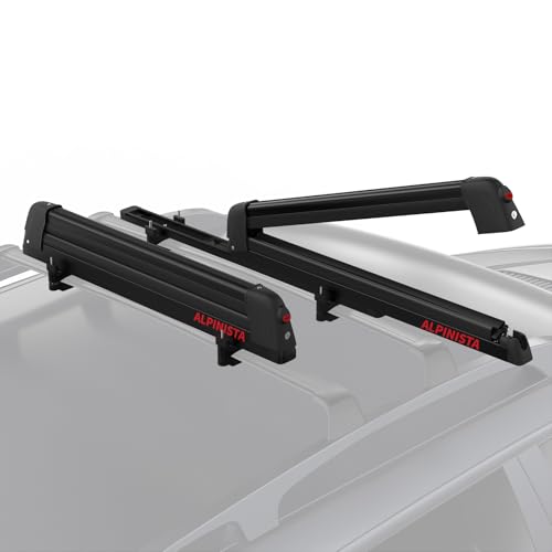 Alpinista Ski & Snowboard Rack for Car Roof with Sliding Extension, Snowboard Roof Rack Fits 5 Ski...